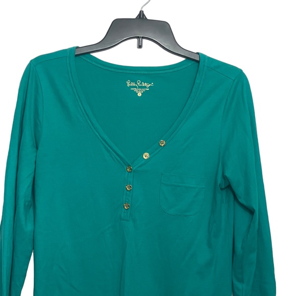 Lilly Pulitzer Small Green 100% Pima‎ Cotton Ladies Top - Picture 6 of 8